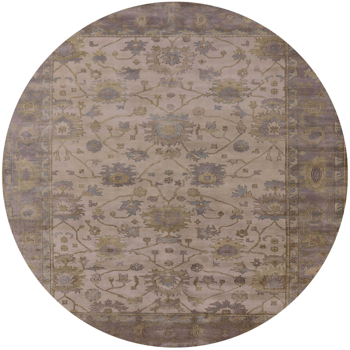 Round Mid-Century Modern Brown Oriental Rug, urb1633