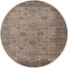 Round Mid-Century Modern Brown Oriental Rug, urb1633