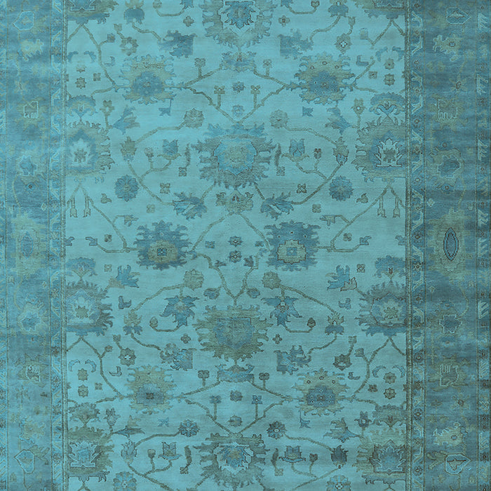 Machine Washable Oriental Light Blue Industrial Rug, wshurb1633lblu