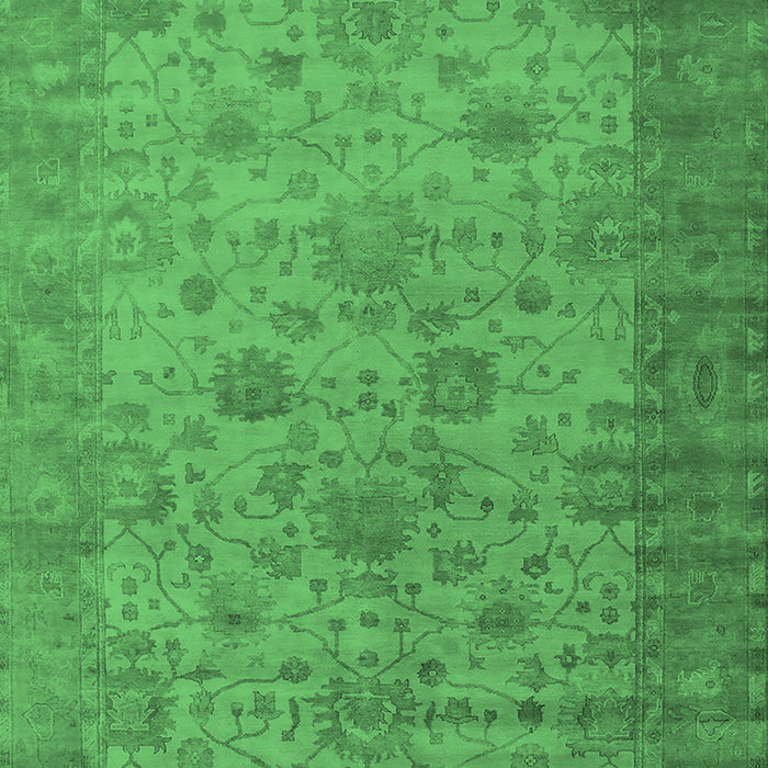 Machine Washable Oriental Emerald Green Industrial Area Rugs, wshurb1633emgrn