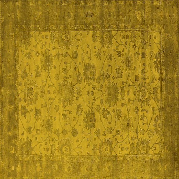 Square Oriental Yellow Industrial Rug, urb1633yw