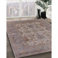 Mid-Century Modern Mauve Taupe Purple Oriental Rug, urb1634