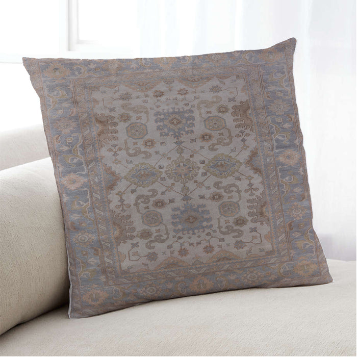 Lifestyle Image of Mid-Century Modern Urban Square Mauve Taupe Purple Throw Pillow, 18 inch by 18 inch, pwurb1634