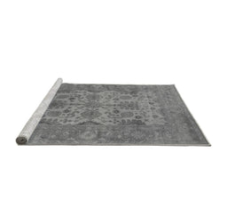 Sideview of Machine Washable Oriental Gray Industrial Rug, wshurb1634gry