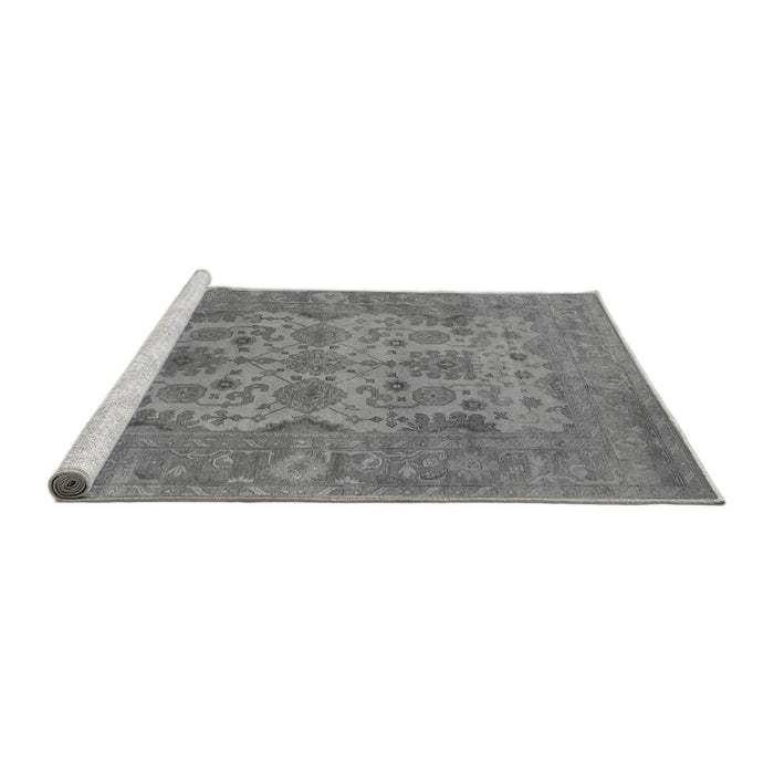 Sideview of Machine Washable Oriental Gray Industrial Rug, wshurb1634gry