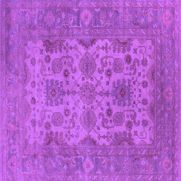 Square Machine Washable Oriental Purple Industrial Area Rugs, wshurb1634pur
