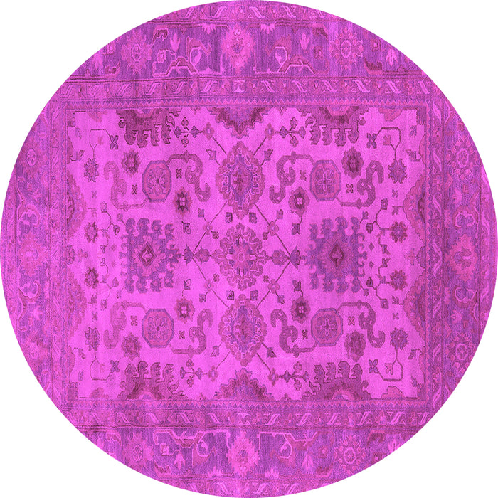 Round Oriental Pink Industrial Rug, urb1634pnk