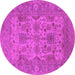 Round Oriental Pink Industrial Rug, urb1634pnk