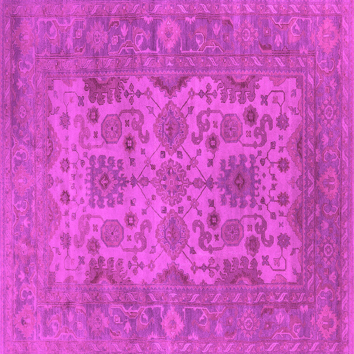Square Machine Washable Oriental Pink Industrial Rug, wshurb1634pnk