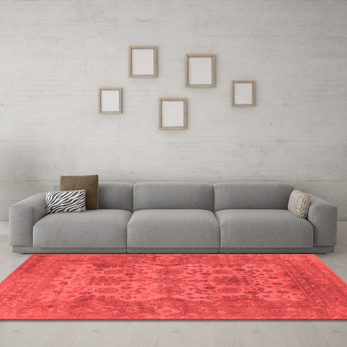 Industrial Red Washable Rugs