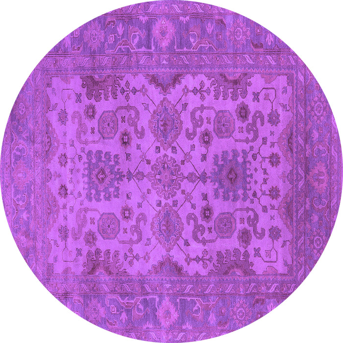 Round Machine Washable Oriental Purple Industrial Area Rugs, wshurb1634pur