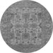 Round Oriental Gray Industrial Rug, urb1634gry