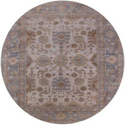 Round Machine Washable Industrial Modern Mauve Taupe Purple Rug, wshurb1634