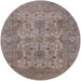 Round Machine Washable Industrial Modern Mauve Taupe Purple Rug, wshurb1634