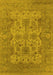 Machine Washable Oriental Yellow Industrial Rug, wshurb1634yw