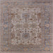 Square Machine Washable Industrial Modern Mauve Taupe Purple Rug, wshurb1634