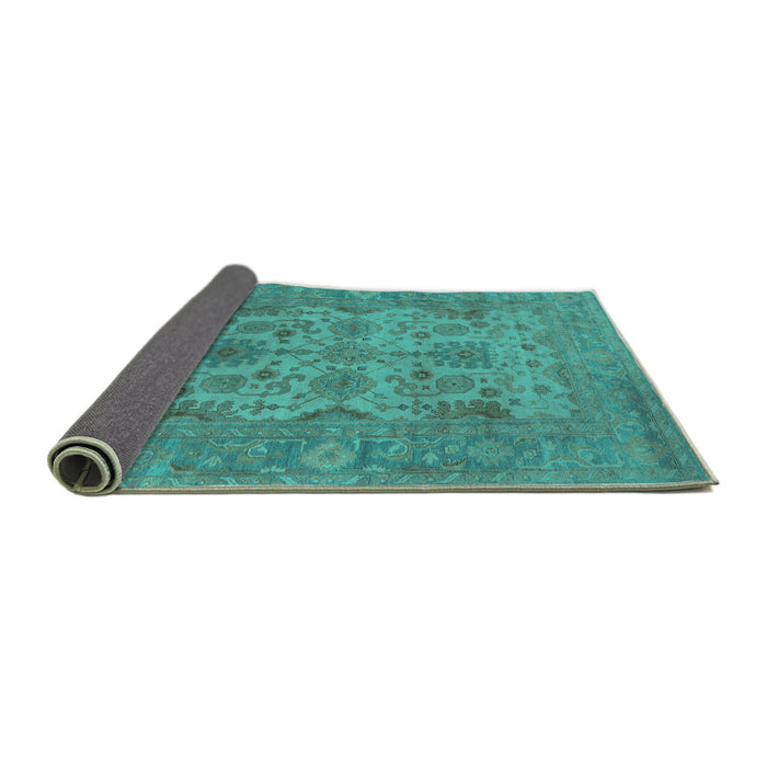 Sideview of Oriental Turquoise Industrial Rug, urb1634turq