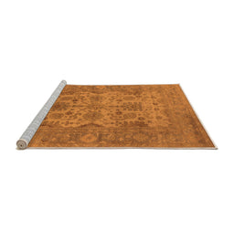 Sideview of Machine Washable Oriental Orange Industrial Area Rugs, wshurb1634org