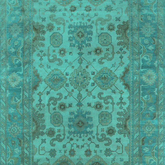 Machine Washable Oriental Turquoise Industrial Area Rugs, wshurb1634turq