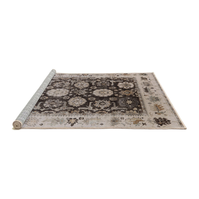Sideview of Machine Washable Industrial Modern Brown Rug, wshurb1635