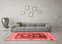 Machine Washable Oriental Red Industrial Rug, wshurb1635red