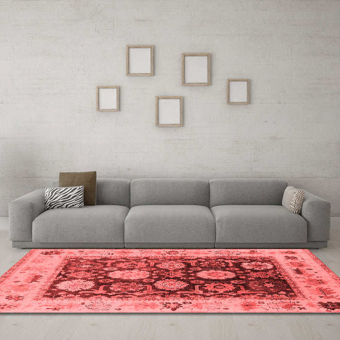 Industrial Red Washable Rugs