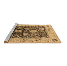 Sideview of Machine Washable Oriental Brown Industrial Rug, wshurb1635brn