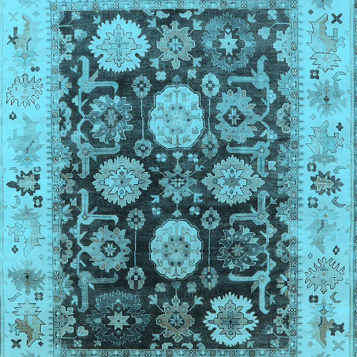 Machine Washable Oriental Light Blue Industrial Rug, wshurb1635lblu