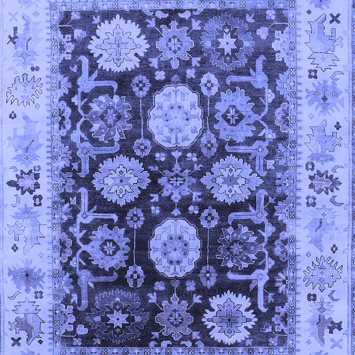Machine Washable Oriental Blue Industrial Rug, wshurb1635blu