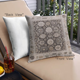 Front View of Mid-Century Modern Urban Square Brown Throw Pillow, 18 inch by 18 inch, pwurb1635