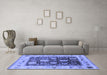 Machine Washable Oriental Blue Industrial Rug in a Living Room, wshurb1635blu