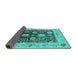 Sideview of Oriental Turquoise Industrial Rug, urb1635turq