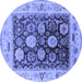 Round Oriental Blue Industrial Rug, urb1635blu