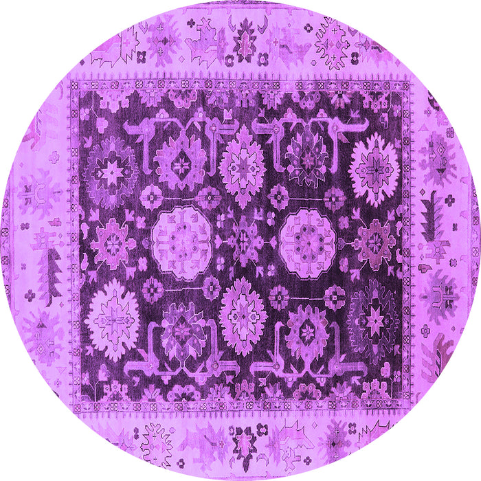 Round Oriental Purple Industrial Rug, urb1635pur
