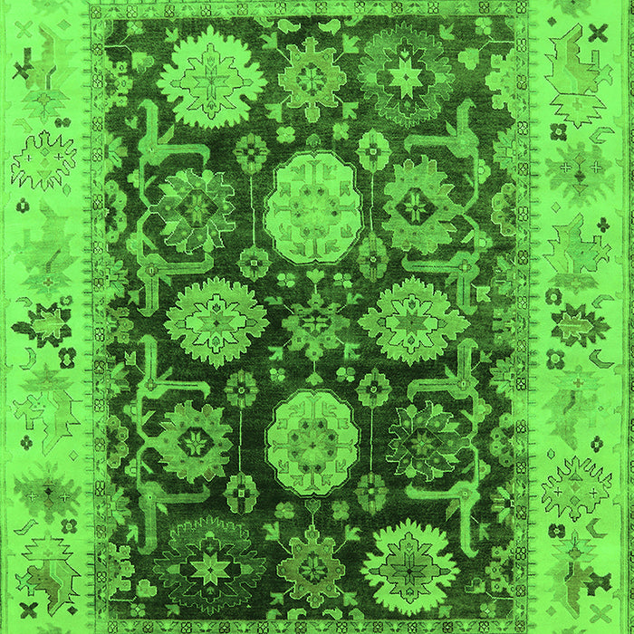Machine Washable Oriental Green Industrial Area Rugs, wshurb1635grn