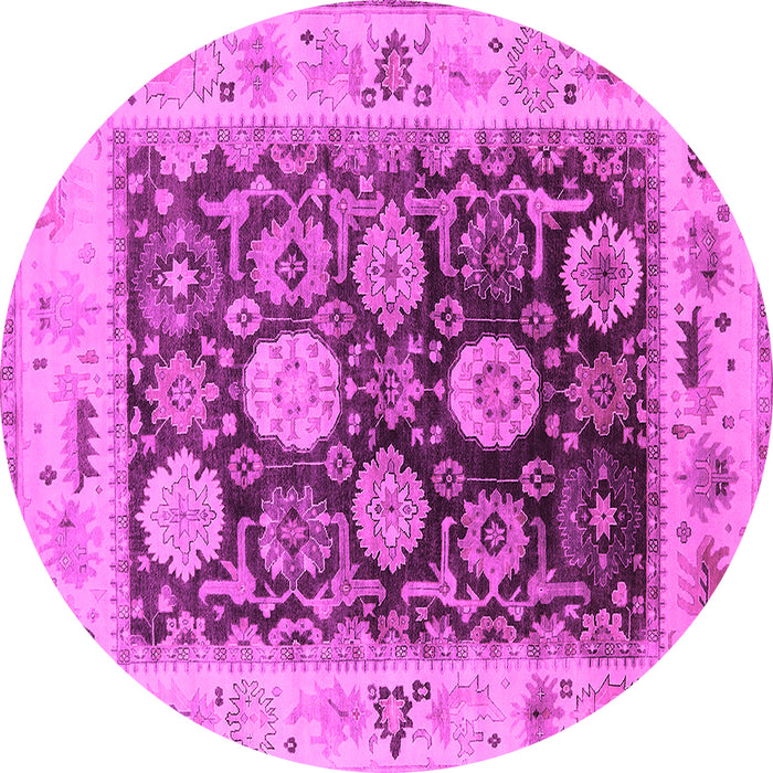 Round Oriental Pink Industrial Rug, urb1635pnk