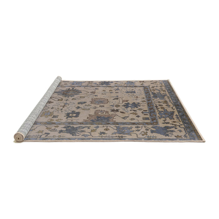Sideview of Machine Washable Industrial Modern Sandstone Brown Rug, wshurb1636