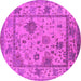 Round Oriental Pink Industrial Rug, urb1636pnk