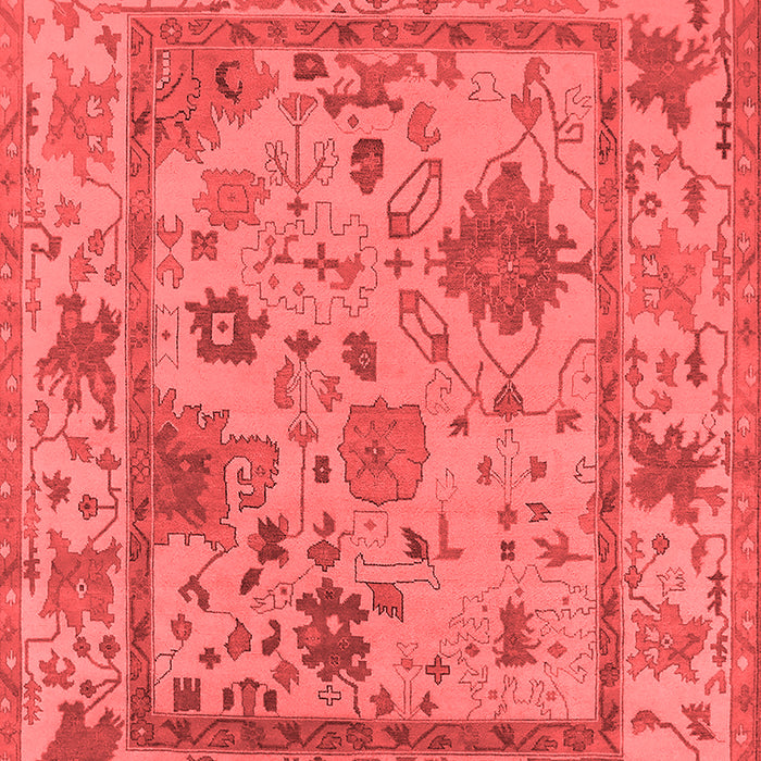 Machine Washable Oriental Red Industrial Rug, wshurb1636red