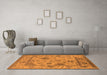 Machine Washable Oriental Orange Industrial Area Rugs in a Living Room, wshurb1636org