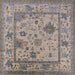 Square Mid-Century Modern Sandstone Brown Oriental Rug, urb1636