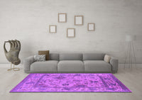 Machine Washable Oriental Purple Industrial Rug, wshurb1636pur