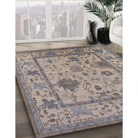 Mid-Century Modern Sandstone Brown Oriental Rug, urb1636