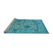 Sideview of Machine Washable Oriental Light Blue Industrial Rug, wshurb1636lblu