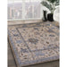 Mid-Century Modern Sandstone Brown Oriental Rug in Family Room, urb1636