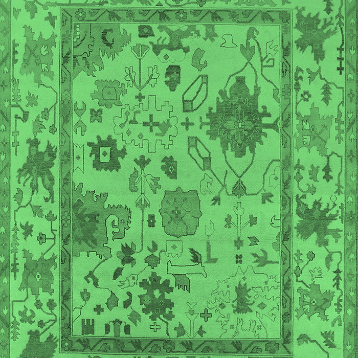 Machine Washable Oriental Emerald Green Industrial Area Rugs, wshurb1636emgrn