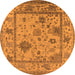 Round Machine Washable Oriental Orange Industrial Area Rugs, wshurb1636org