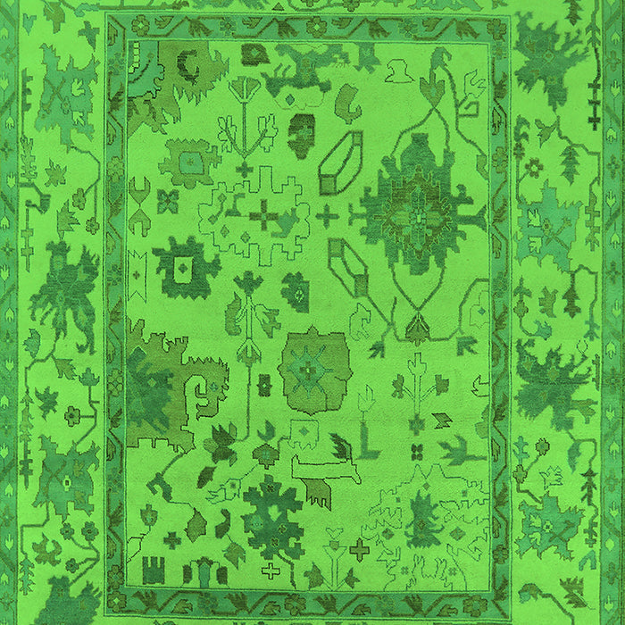 Machine Washable Oriental Green Industrial Area Rugs, wshurb1636grn
