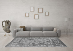 Machine Washable Oriental Gray Industrial Rug in a Living Room,, wshurb1636gry