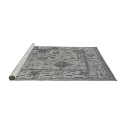 Sideview of Machine Washable Oriental Gray Industrial Rug, wshurb1636gry